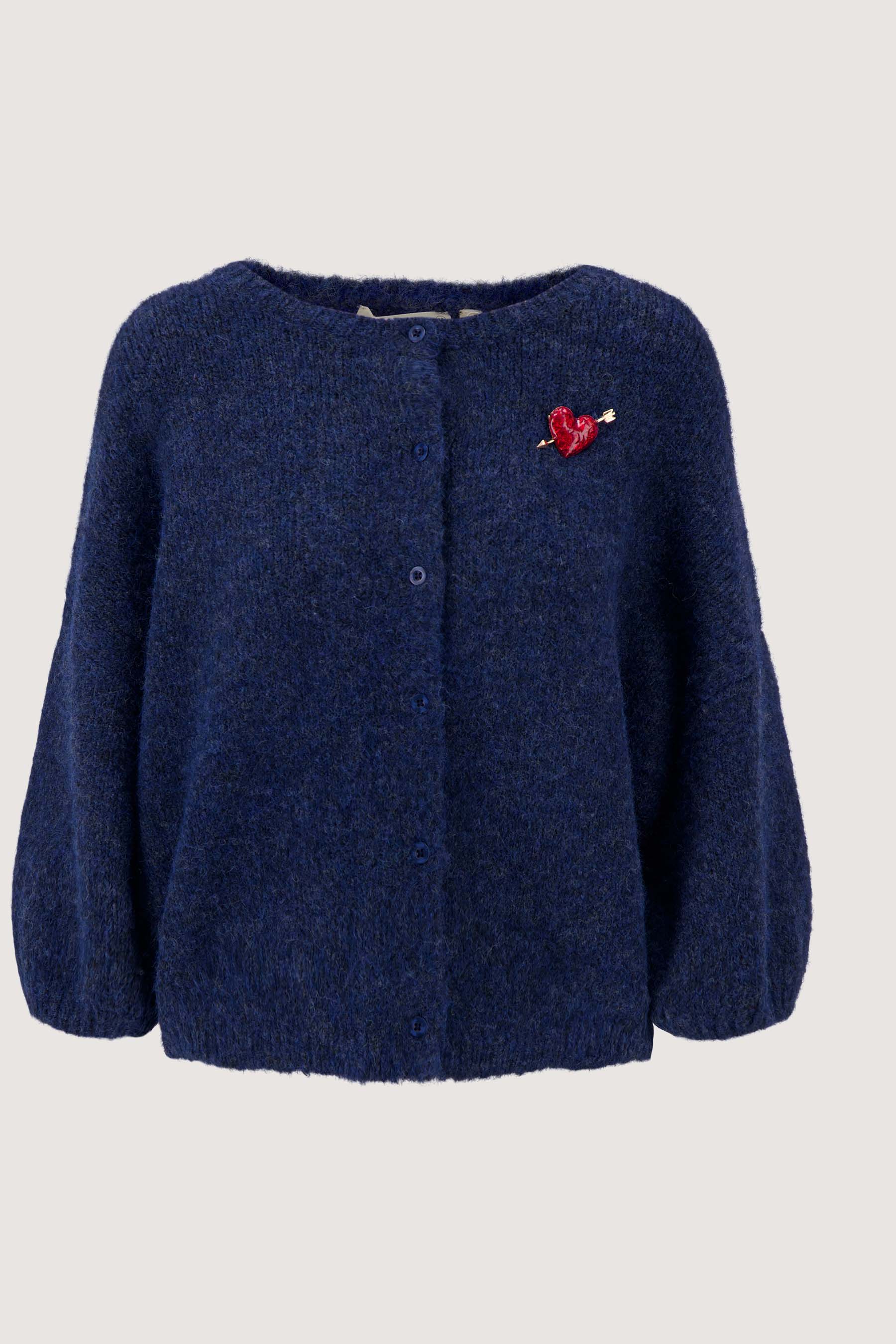 zacht basis vest met vleermuis mouwen en broche | summer navy - Image 5